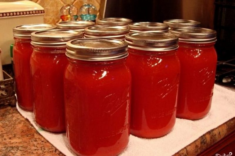 Рецепт приготовления томатного сока с мякотью на зиму