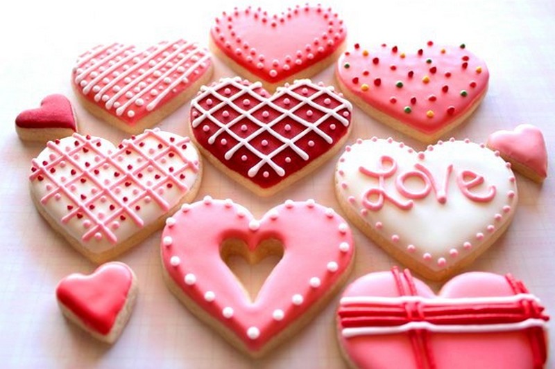 Домашнее печенье в виде сердечек на День святого Валентина