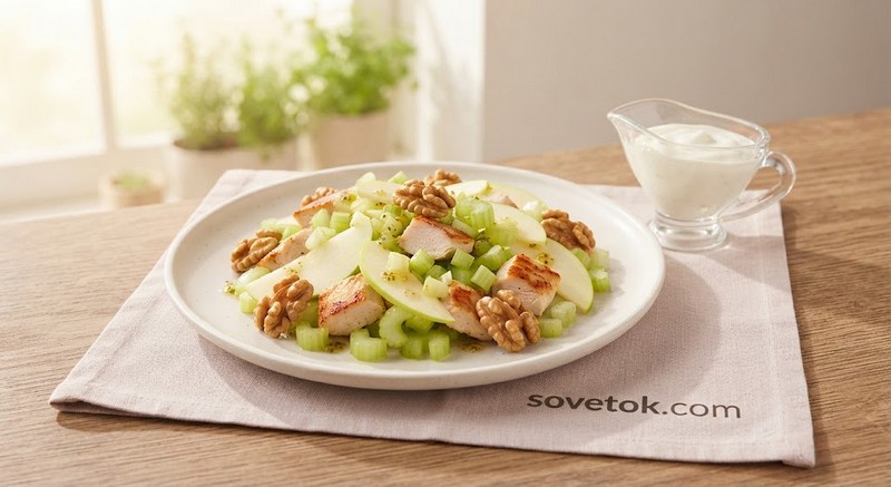 Салат с индейкой, яблоком и сельдереем: ...