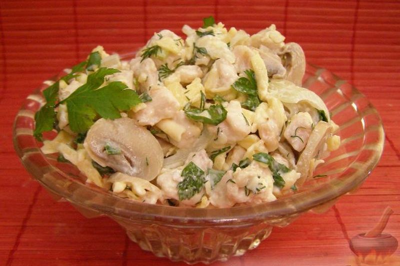 Салат из шампиньонов рецепты с фото простые и вкусные