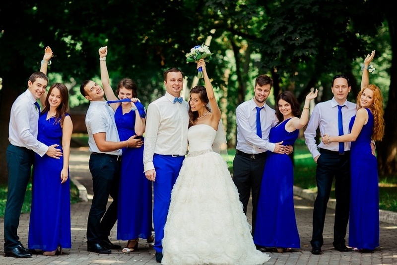 Бело-синяя свадьба